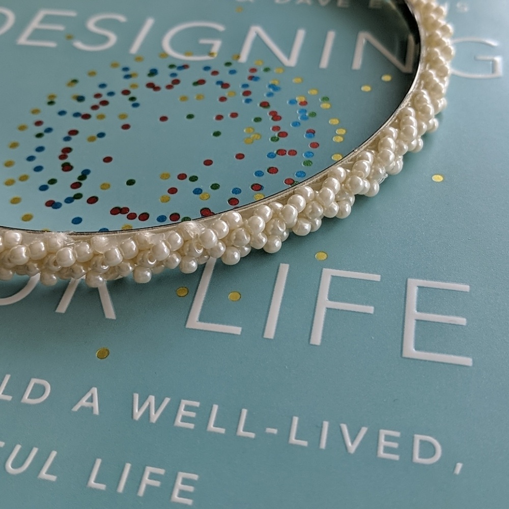 Skinny pearl white headband (J Crew)